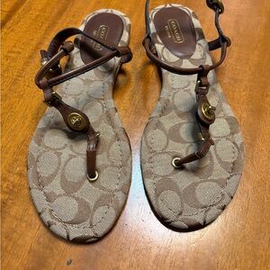 Coach Tan and Brown Sandals